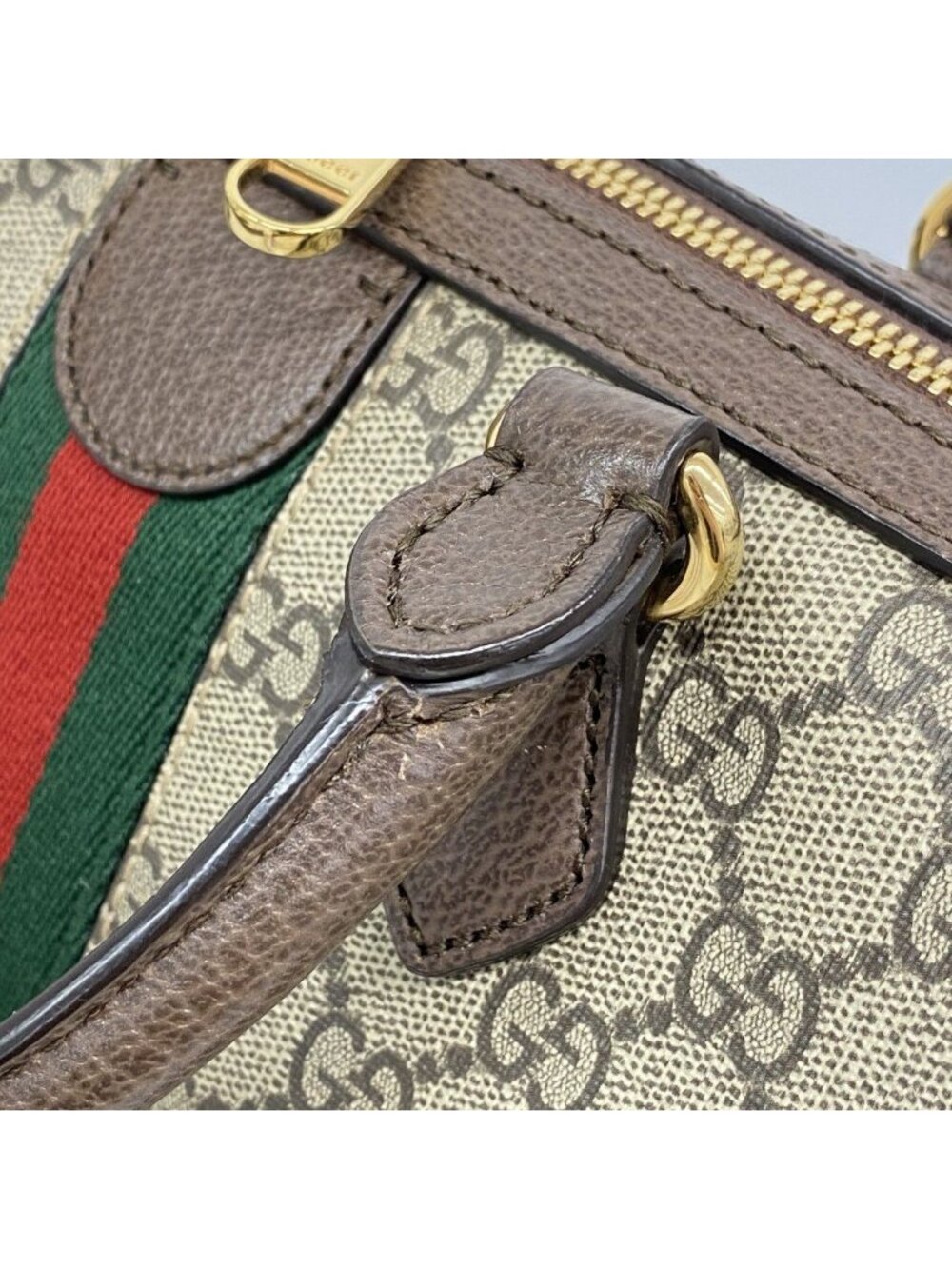 Gucci Handbag Ophidia Brown Gold 2-Way - Picture 7 of 10